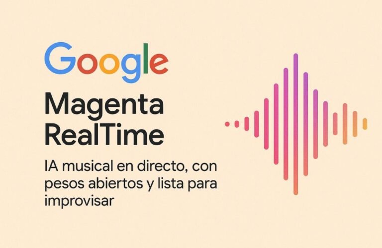 🎹 Google lanza Magenta RealTime: IA musical en directo, con pesos abiertos y lista para improvisar